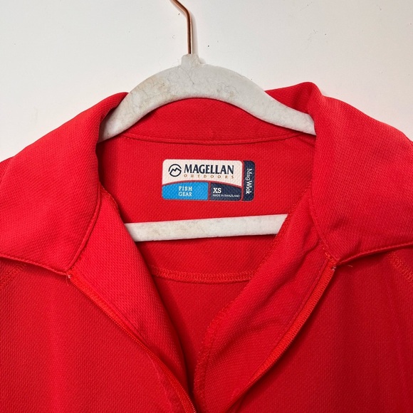 Magellan Outdoors Red Polo T-Shirt Fitted Short Sleeve - Picture 6 of 7
